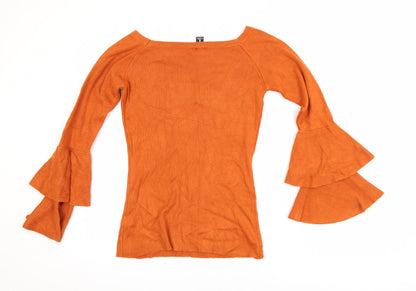 Womens UK Size 10 Izabel London Orange Tunic Blouse