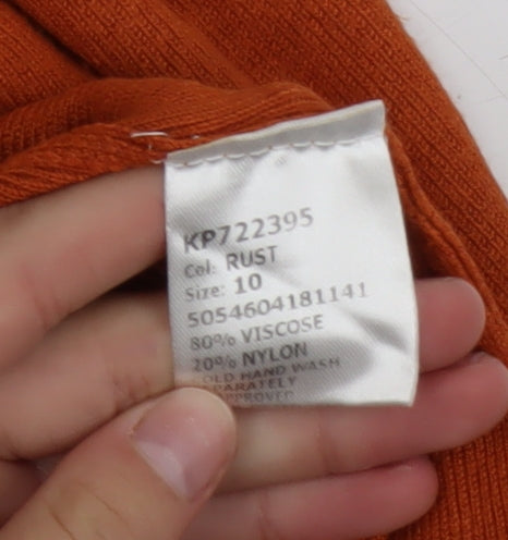 Womens UK Size 10 Izabel London Orange Tunic Blouse
