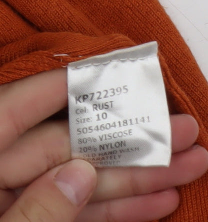 Womens UK Size 10 Izabel London Orange Tunic Blouse