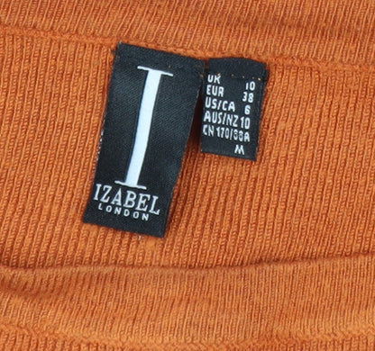 Womens UK Size 10 Izabel London Orange Tunic Blouse