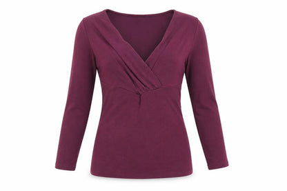 Ann Taylor Women’s Purple Wrap Blouse XS 3/4 Sleeve V-Neck Top