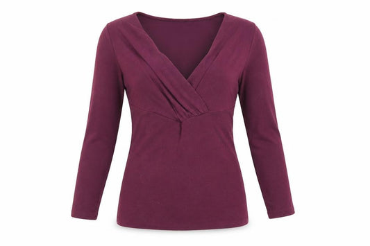 Ann Taylor Women’s Purple Wrap Blouse XS 3/4 Sleeve V-Neck Top