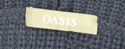 Oasis Women’s Blue Roll Neck Cable Knit Pullover Jumper Size L