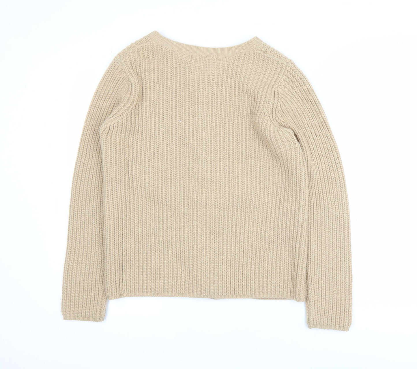 Womens UK Size 12 Marks and Spencer Beige Full Zip Jumper