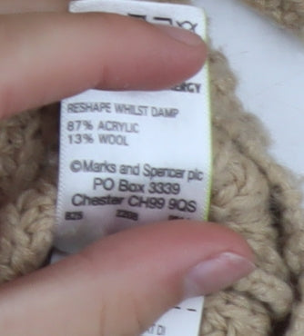 Womens UK Size 12 Marks and Spencer Beige Full Zip Jumper