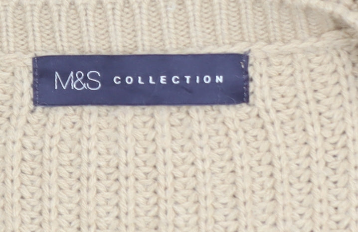 Womens UK Size 12 Marks and Spencer Beige Full Zip Jumper