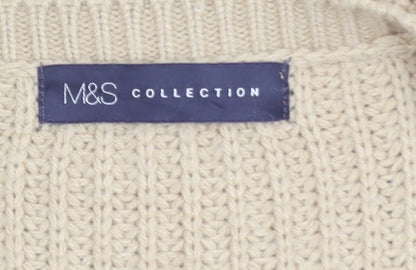 Womens UK Size 12 Marks and Spencer Beige Full Zip Jumper