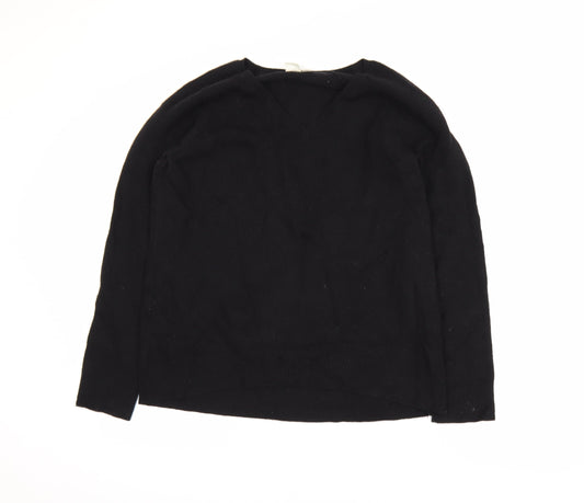 GAP Men’s Black V-Neck Merino Wool Blend Pullover Jumper M