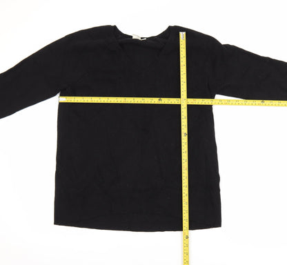 GAP Men’s Black V-Neck Merino Wool Blend Pullover Jumper M
