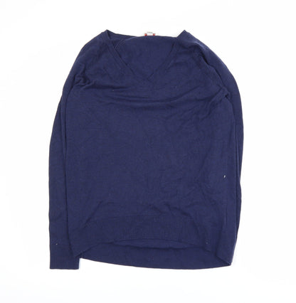Gap Men's Blue V-Neck Pullover Jumper XS Wool Blend