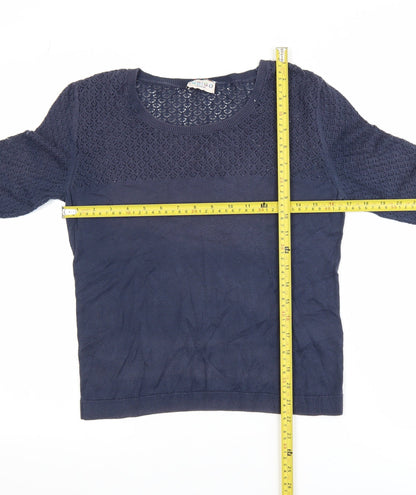 Womens UK Size 10 Marks and Spencer Blue Jersey Blouse