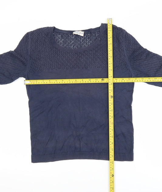 Womens UK Size 10 Marks and Spencer Blue Jersey Blouse