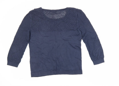 Womens UK Size 10 Marks and Spencer Blue Jersey Blouse