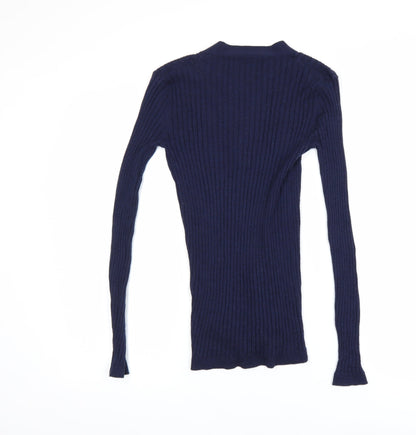 Womens UK Size 8 Zara Blue Cardigan Jumper