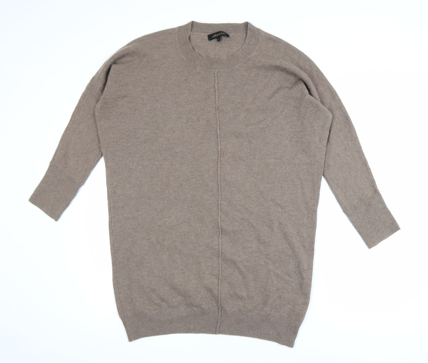 Jaeger Women Beige Wool Cashmere Pullover Jumper Size M