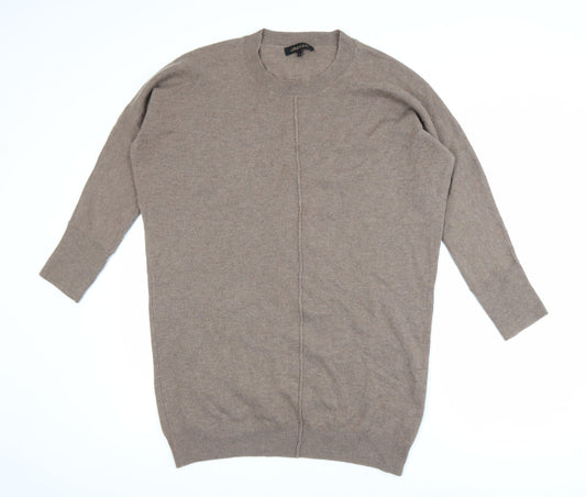 Jaeger Women Beige Wool Cashmere Pullover Jumper Size M