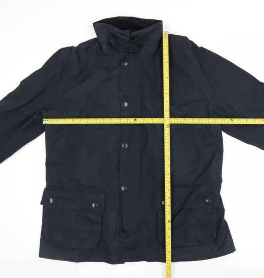 Barbour Men's Blue XL Waxed Cotton Parka Jacket Waterproof