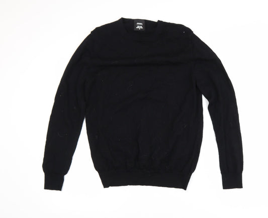 Burton Menswear London Men’s Black Merino Wool Jumper Size M Crew Neck