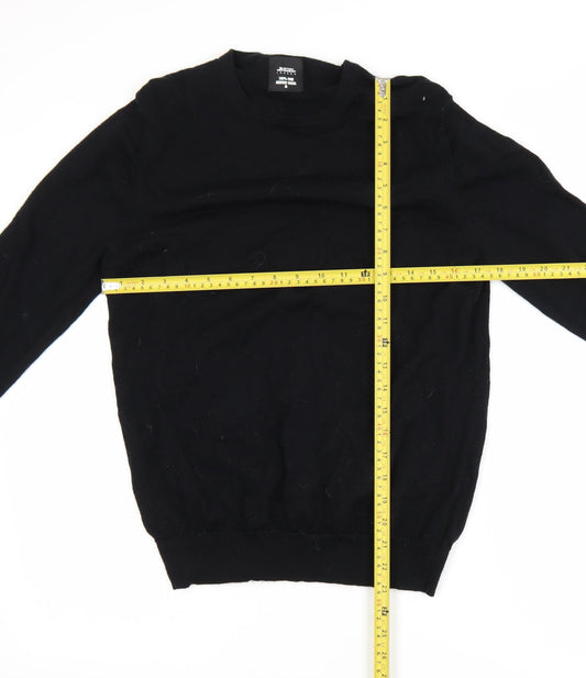 Burton Menswear London Men’s Black Merino Wool Jumper Size M Crew Neck