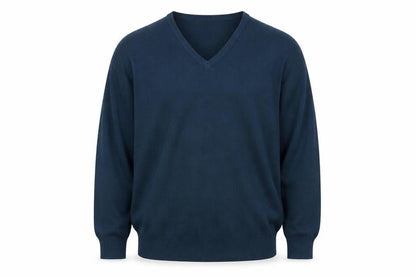 Tu Men's Blue 2XL V-Neck Acrylic Pullover Jumper