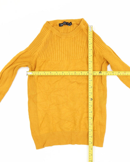 Karen Millen Women Yellow High Neck Slim Fit Knit Jumper Size S