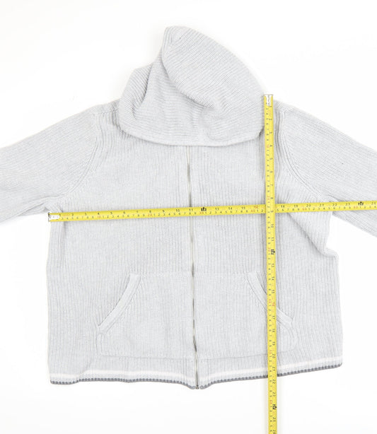 Womens UK Size L Lands' End Grey Full Zip Jumper