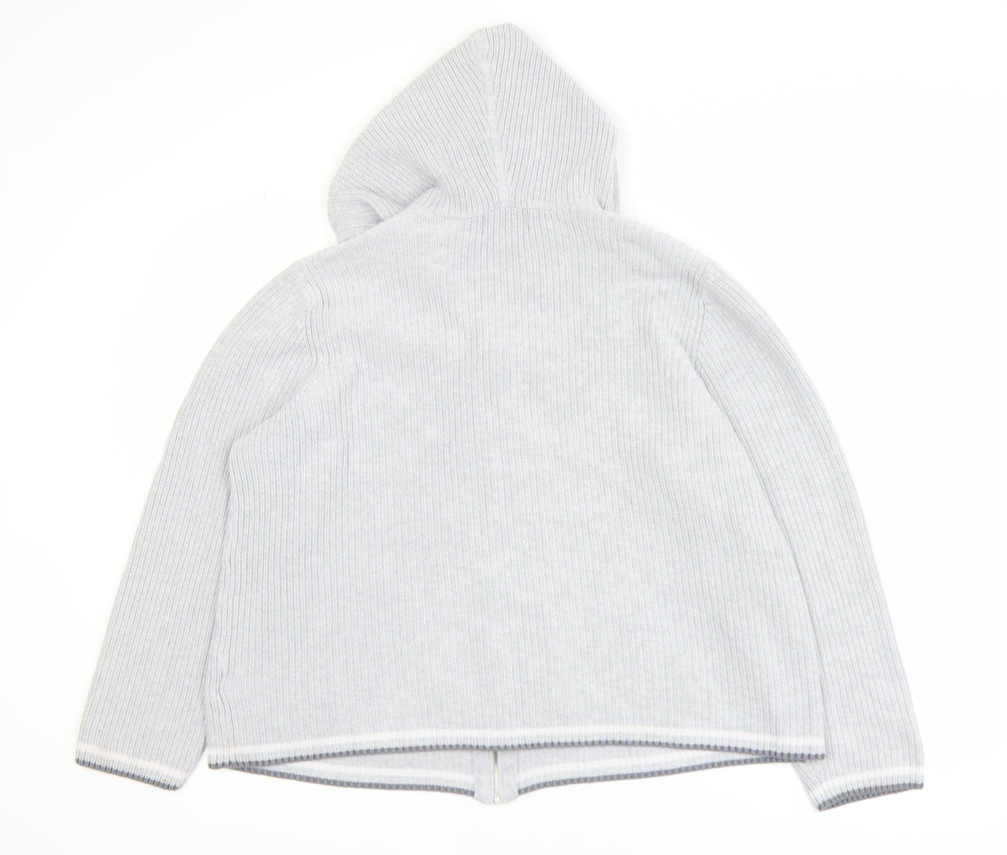 Womens UK Size L Lands' End Grey Full Zip Jumper