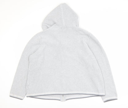 Womens UK Size L Lands' End Grey Full Zip Jumper