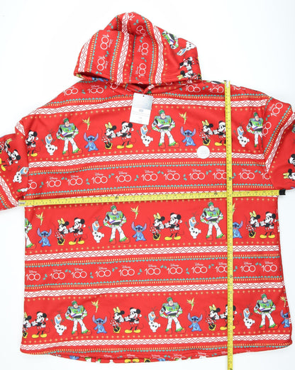 Disney Women’s Red Hooded Fleece Robe One Size Mickey & Friends Winter Nightwear