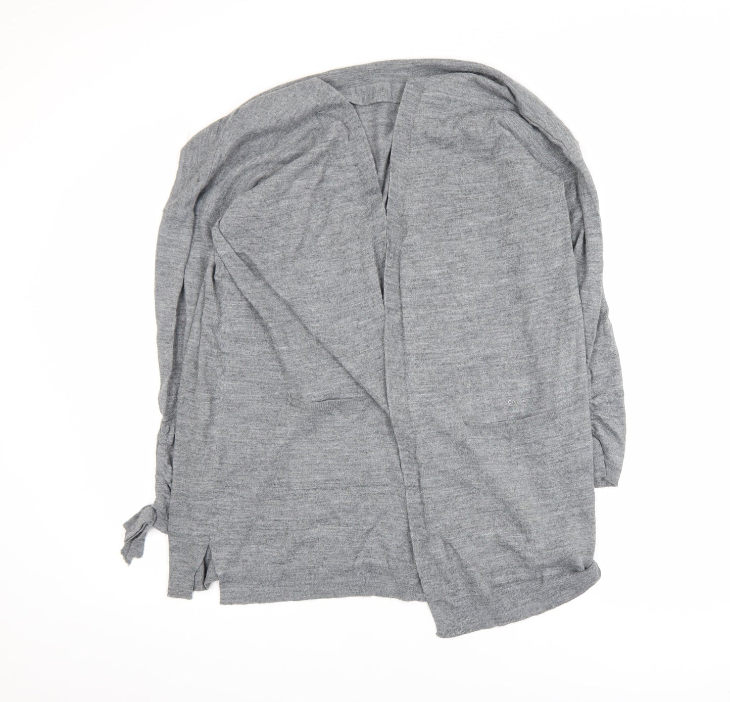 Monsoon Womens Grey Long Sleeve Open Knit Cardigan XL