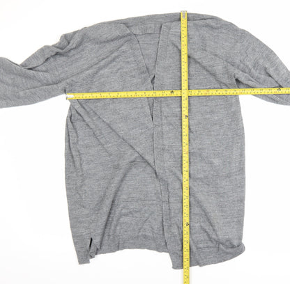 Monsoon Womens Grey Long Sleeve Open Knit Cardigan XL