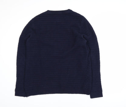 Fat Face Men's Navy Blue Cotton Wool Crew Neck Jumper Size L