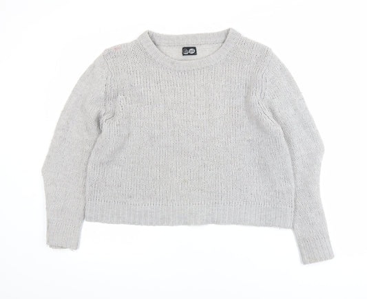 Cheap Monday Womens Grey Wool Blend Knit Jumper Size S Classic Crew Neck
