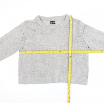 Cheap Monday Womens Grey Wool Blend Knit Jumper Size S Classic Crew Neck