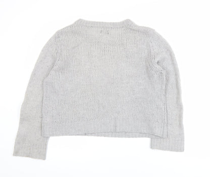 Cheap Monday Womens Grey Wool Blend Knit Jumper Size S Classic Crew Neck