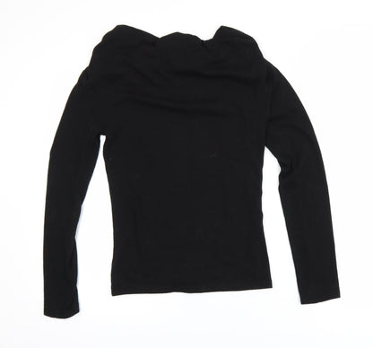 Ann Taylor Womens Black XS Off the Shoulder Long Sleeve Top