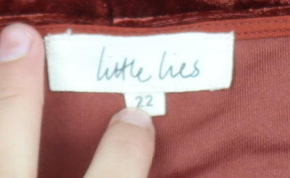 Little Lies Women’s Brown Velvet Long Sleeve Bodysuit Size 22