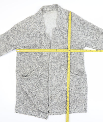 Zara Women Grey XL Chunky Knit Open Cardigan Relaxed Fit