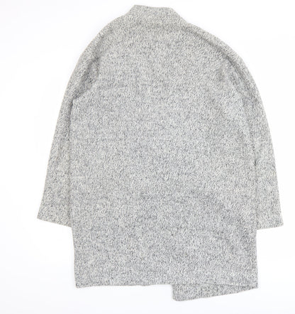 Zara Women Grey XL Chunky Knit Open Cardigan Relaxed Fit