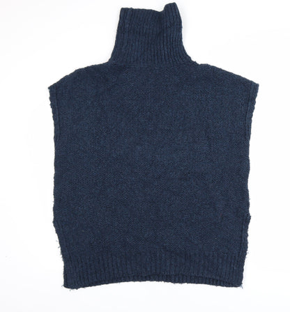 White Stuff Men's Blue Cable-Knit Roll Neck Sleeveless Jumper Vest S