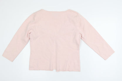 Fenn Wright Manson Women's Pink V-Neck Tie Front Cardigan Size 12