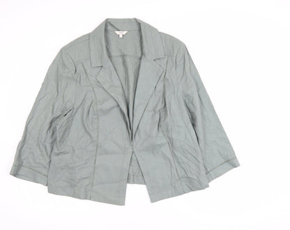 Marks and Spencer Women’s Green Linen Blazer Jacket Size 22 Classic