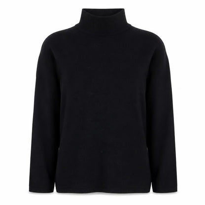 Casual Express Women Black Roll Neck Long Sleeve Knit Top M