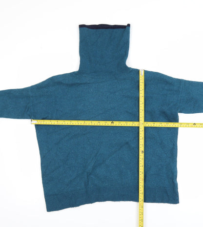 Boden Women's Blue Roll Neck Wool Blend Jumper Size M