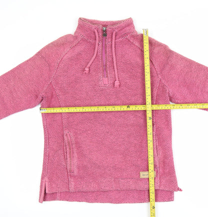 Weird Fish Womens Pink 1/4 Zip Knit Jacket Size 8 Outdoor Casual