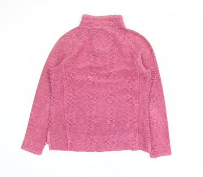 Weird Fish Womens Pink 1/4 Zip Knit Jacket Size 8 Outdoor Casual