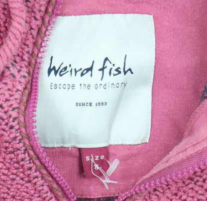 Weird Fish Womens Pink 1/4 Zip Knit Jacket Size 8 Outdoor Casual