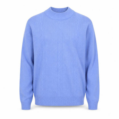 Honor Millburn Blue Acrylic Cable-Knit Crew Neck Men's L Jumper