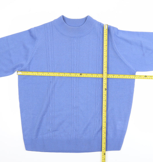 Honor Millburn Blue Acrylic Cable-Knit Crew Neck Men's L Jumper