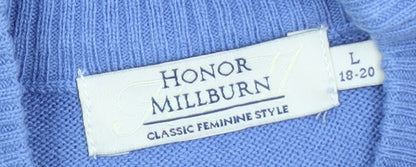 Honor Millburn Blue Acrylic Cable-Knit Crew Neck Men's L Jumper